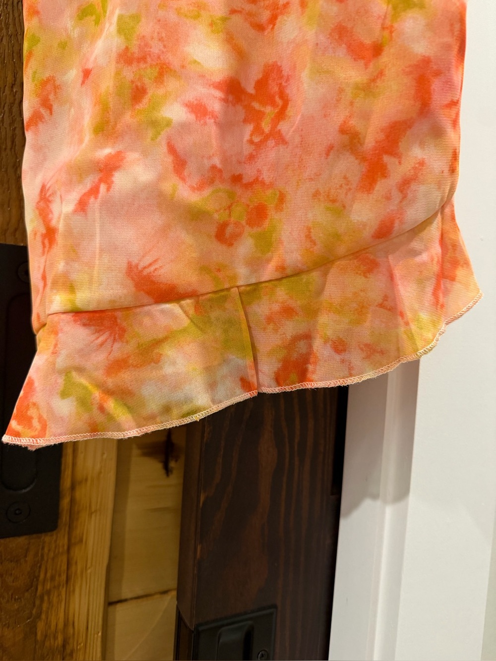 Floral Ruffle Slip Dress in Coral & Lime - Picture 3 of 10